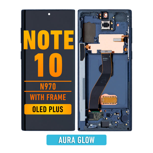 Samsung Galaxy Note 10 OLED Screen Assembly Replacement With Frame (OLED PLUS) (Aura Glow)