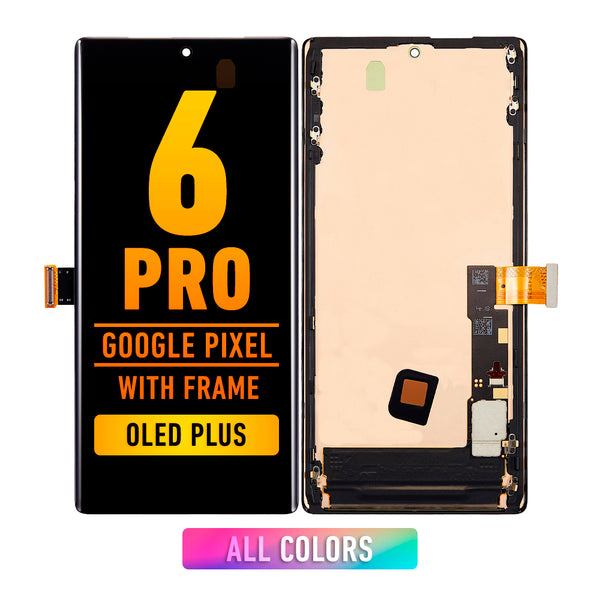 Google Pixel 6 Pro OLED Screen Assembly Replacement With Frame (WITHOUT FINGER PRINT SENSOR) (OLED PLUS) (All Colors)