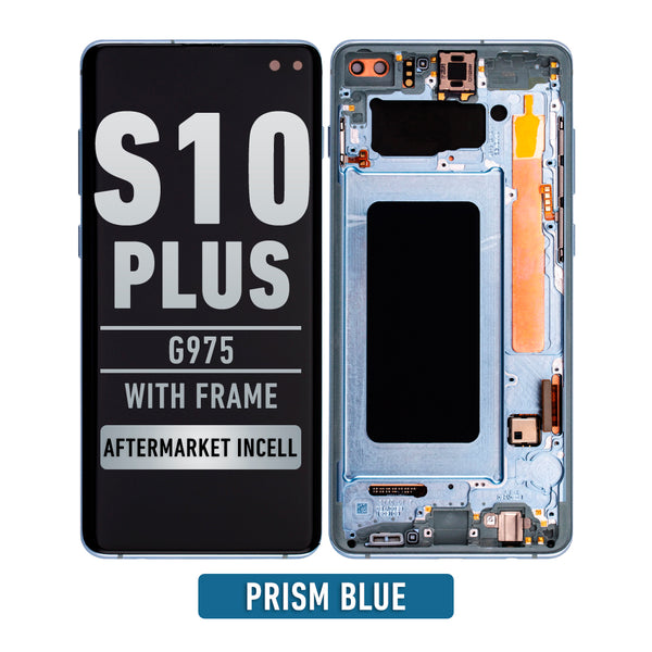Samsung Galaxy S10 Plus LCD Screen Assembly Replacement With Frame (WITHOUT FINGER PRINT SENSOR)  (Aftermarket Incell) (Prism Blue)