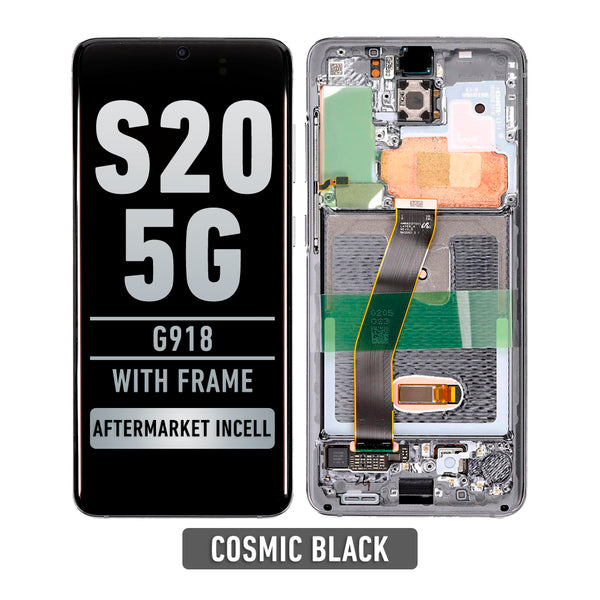 Samsung Galaxy S20 5G LCD Screen Assembly Replacement With Frame (Compatible For All Carriers Except Verizon 5G UW Model)  (Aftermarket Incell) (Cosmic Black)