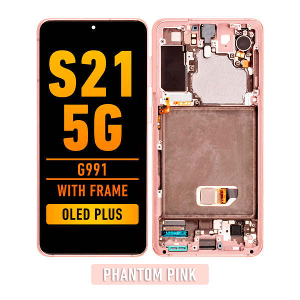 Samsung Galaxy S21 5G OLED Screen Assembly Replacement With Frame (OLED PLUS) (Phantom Pink)