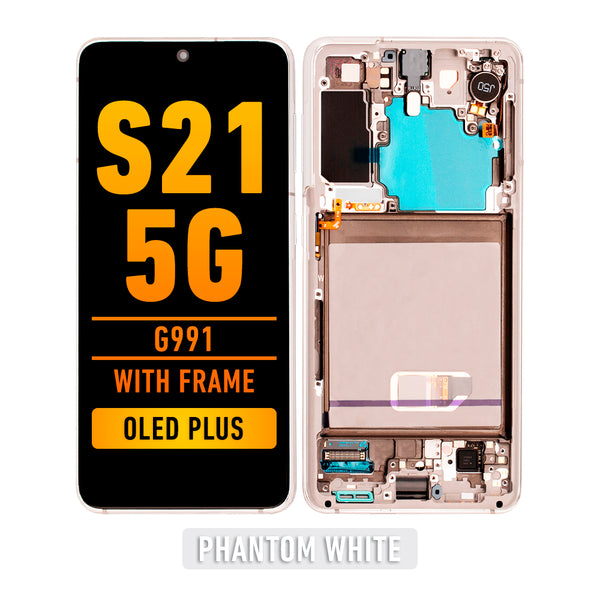 Samsung Galaxy S21 5G OLED Screen Assembly Replacement With Frame (OLED PLUS) (Phantom White)