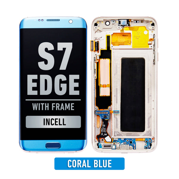 Samsung Galaxy S7 Edge OLED Screen Assembly Replacement With Frame (INT Version) (Incell) (Coral Blue)