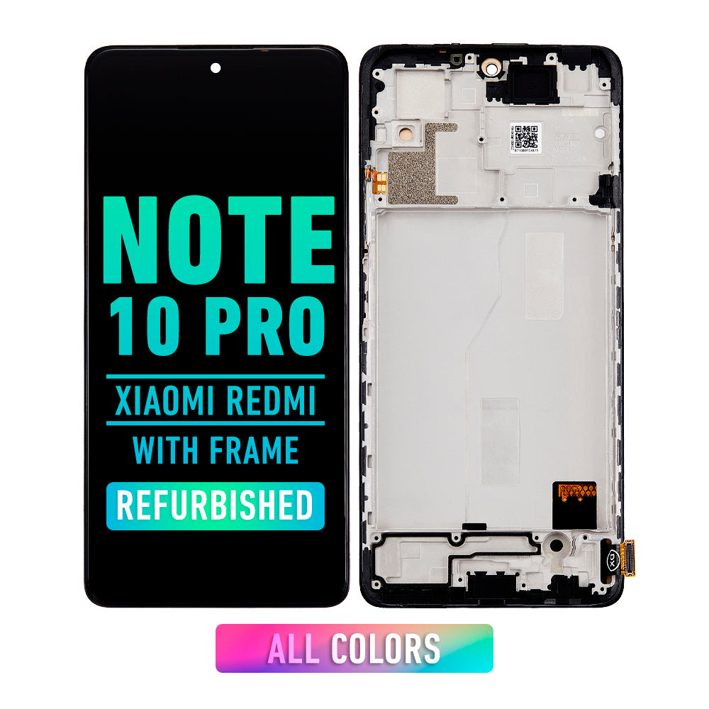 Écran LCD De Remplacement Pour Xiaomi Redmi Note 10 Pro (M2101K6G/K6R) - 6,67 Pouces Avec Cadre Noir - Kit De Réparation Inclus