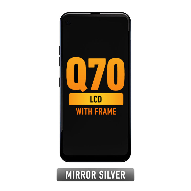 LG Q70 LCD Screen Assembly Replacement With Frame (Mirror Silver)