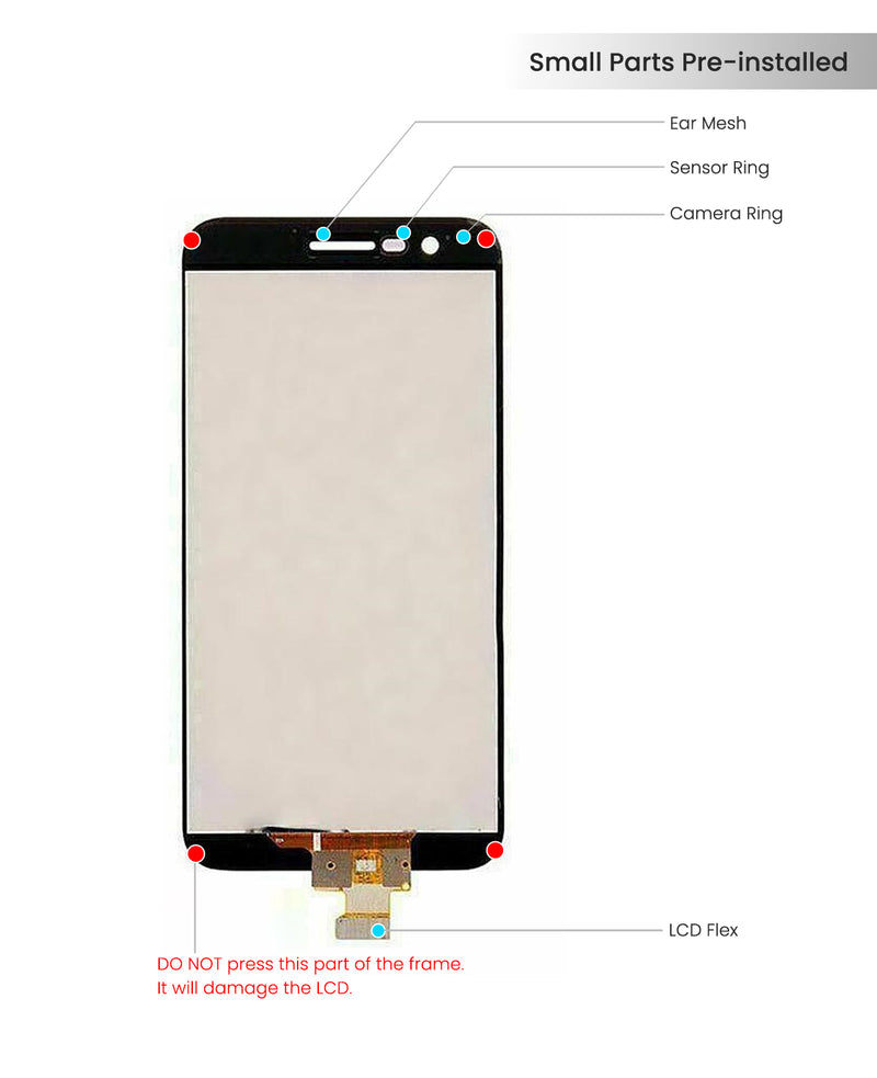 LG K10 (2018) / K30 / Phoenix Plus LCD Screen Assembly Replacement Without Frame (All Colors)