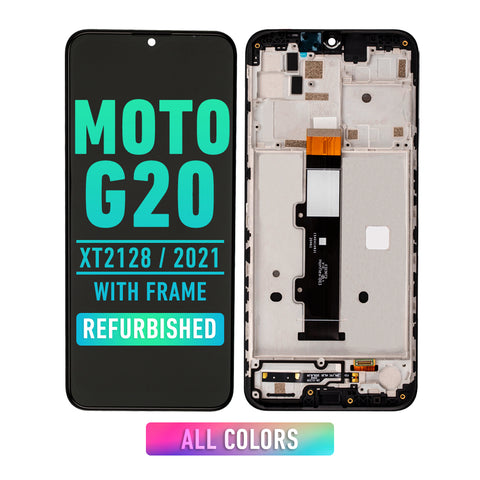 Motorola Moto G20 (XT2128 / 2021) LCD Screen Assembly Replacement With Frame (Refurbished) (All Colors)