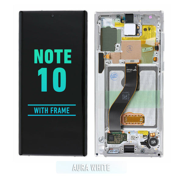 Samsung Galaxy Note 10 OLED Screen Assembly Replacement With Frame (Refurbished) (Aura White)