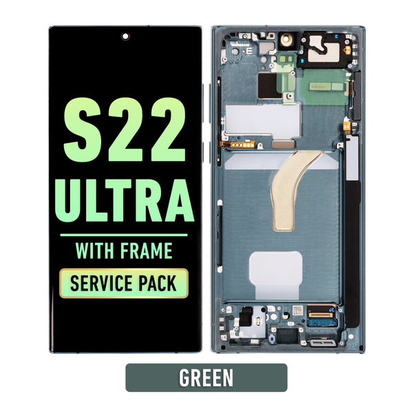 Samsung Galaxy S22 Ultra OLED Screen Assembly Replacement With Frame (Service Pack) (Green)