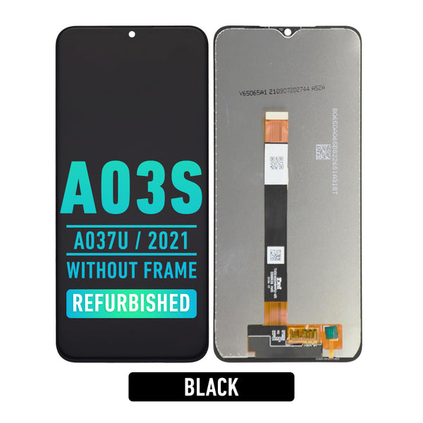Samsung Galaxy A03s (A037U / 2021) LCD Screen Assembly Replacement Without Frame (Refurbished) (Black)