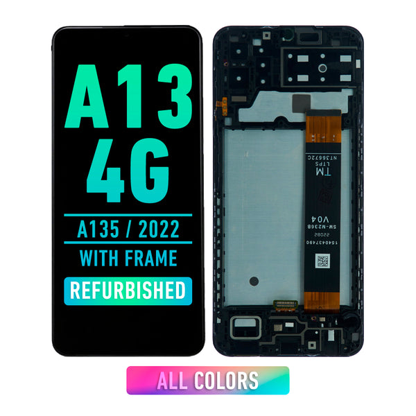 Samsung Galaxy A13 4G (A135 / 2022) LCD Screen Assembly Replacement With Frame (Refurbished) (All Colors)