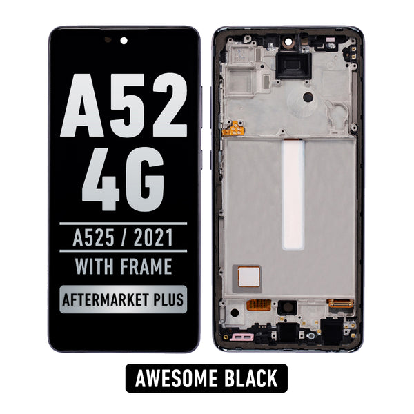 Samsung Galaxy A52 4G (A525 / 2021) OLED Screen Assembly Replacement With Frame (Incell) (Awesome Black)