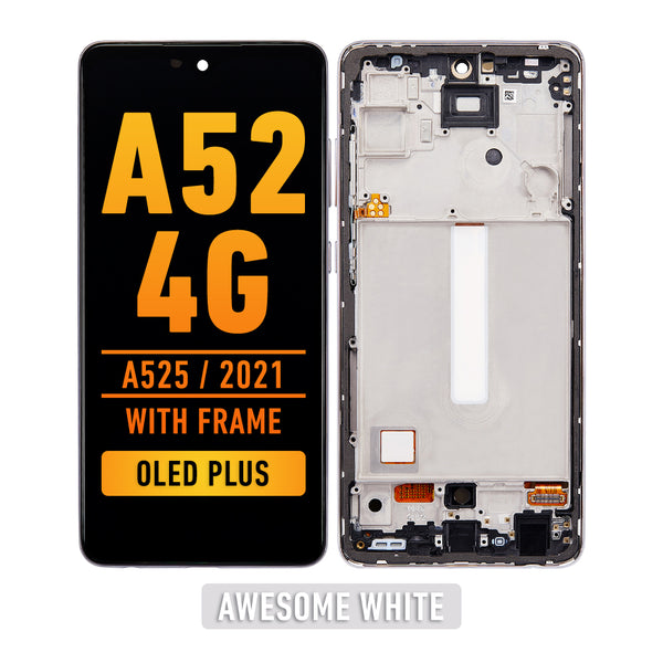 Samsung Galaxy A52 4G (A525 / 2021) OLED Screen Assembly Replacement With Frame (OLED PLUS) (Awesome White)