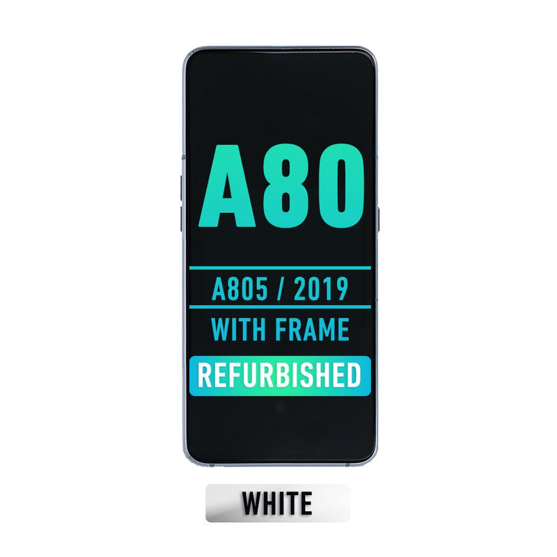 Samsung Galaxy A80 (A805 / 2019) OLED Screen Assembly Replacement With Frame (Ghost White) (Refurbished)
