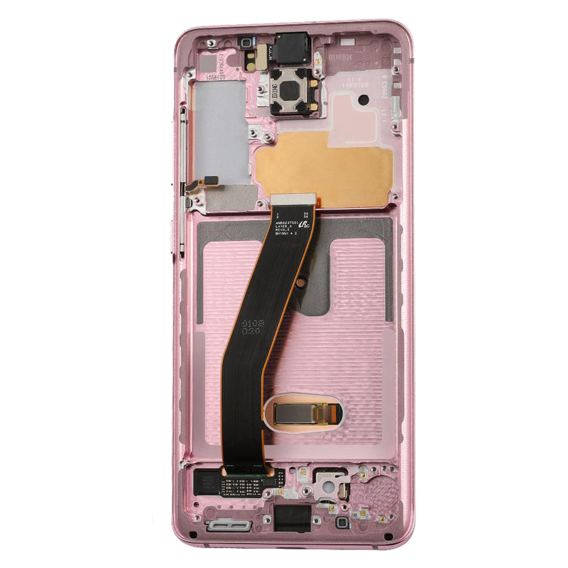 Samsung Galaxy S20 5G OLED Screen Assembly Replacement With Frame (Compatible For All Carriers Except Verizon 5G UW Model) (Refurbished) (Cloud Pink)