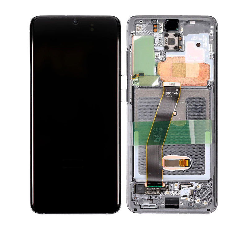 Samsung Galaxy S20 5G OLED Screen Assembly Replacement With Frame (Compatible For All Carriers Except Verizon 5G UW Model)(Refurbished) (Cosmic Black)