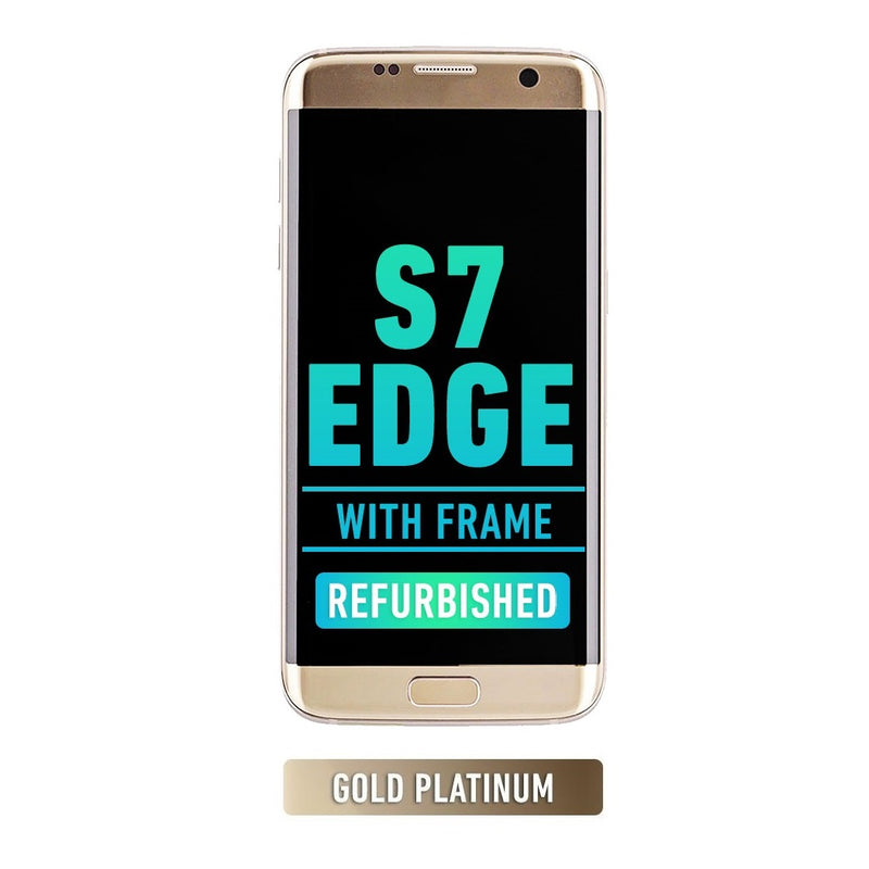Samsung Galaxy S7 Edge OLED Screen Assembly Replacement With Frame (US Version) (Refurbished) (Gold Platinum)