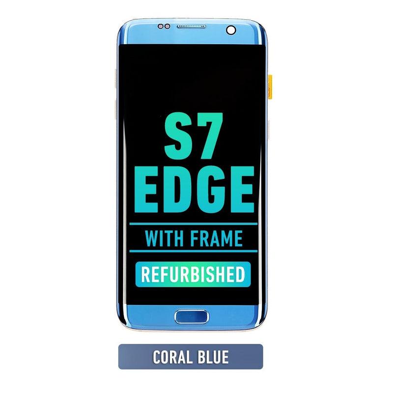 Samsung Galaxy S7 Edge OLED Screen Assembly Replacement With Frame (US Version) (Refurbished) (Blue Coral)