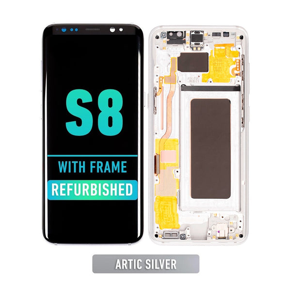 Samsung Galaxy S8 OLED Screen Assembly Replacement With Frame (Refurbished) (Arctic Silver)
