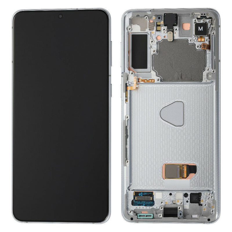 Samsung Galaxy S21 Plus 5G (G996) OLED Screen Assembly Replacement With Frame (Refurbished) (Phantom Silver)