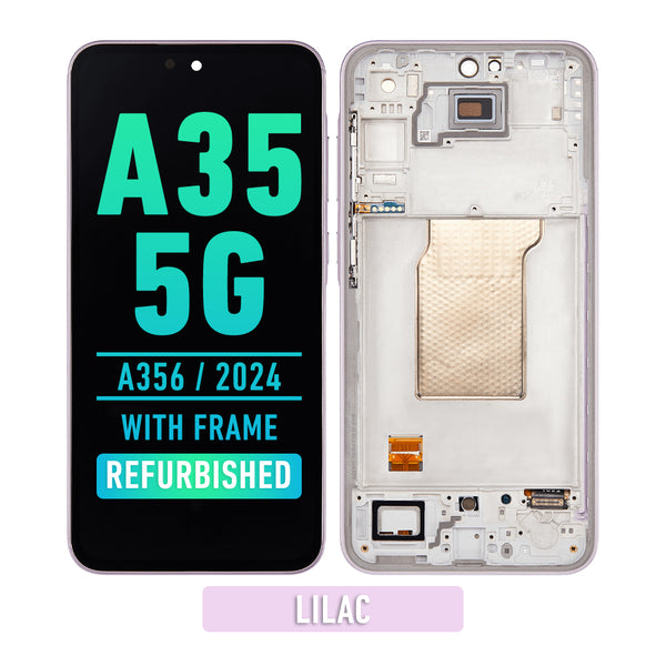 Samsung Galaxy A35 5G (A356 / 2024) OLED Screen Assembly Replacement With Frame (Refurbished) (Lilac)