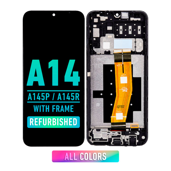 Samsung Galaxy A14 4G (A145P / A145R / 2023) LCD Screen Assembly Replacement With Frame (Refurbished) (All Colors)