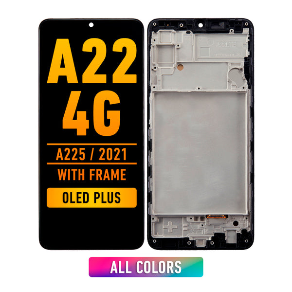 Samsung Galaxy A22 4G (A225 / 2021) Screen Assembly Replacement With Frame (OLED PLUS) (All Colors)