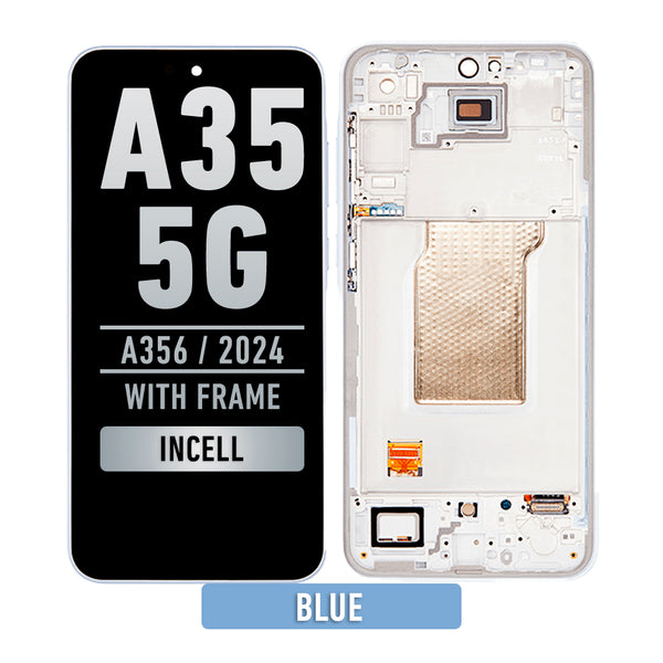 Samsung Galaxy A35 5G (A356 / 2024) LCD Screen Assembly Replacement With Frame (Aftermarket Incell) (Blue)