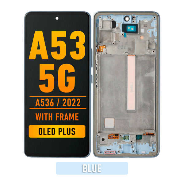 Samsung Galaxy A53 5G (A536 / 2022) (6.36") OLED Screen Assembly Replacement With Frame (OLED PLUS) (Blue)
