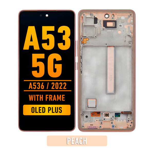 Samsung Galaxy A53 5G (A536 / 2022) (6.36") OLED Screen Assembly Replacement With Frame (OLED PLUS) (Peach)