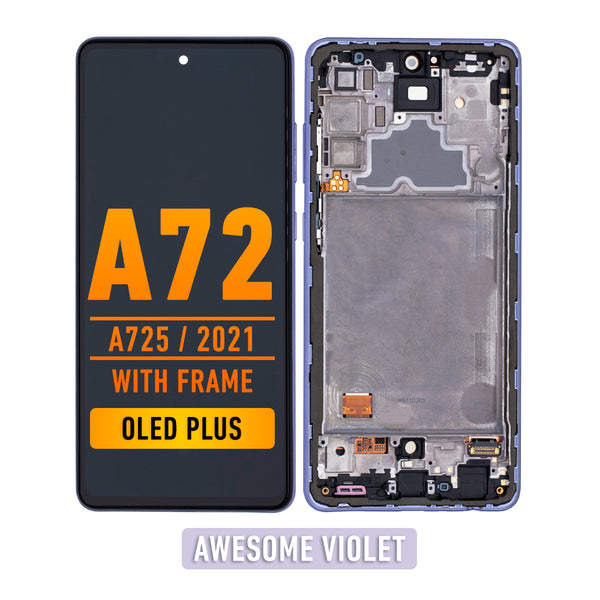 Samsung Galaxy A72 (A725 / 2021) (6.67") OLED Screen Assembly Replacement With Frame (OLED PLUS) (Awesome Violet)