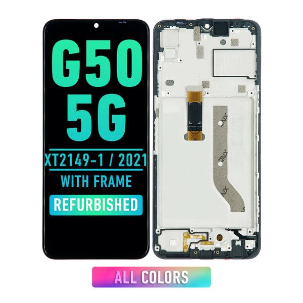 Motorola Moto G50 5G (XT2149 / 2021) LCD Screen Assembly Replacement With Frame (Refurbished) (All Colors)