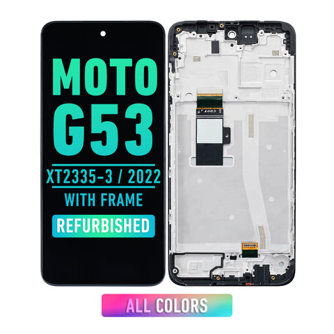 Motorola Moto G53 (XT2335-3 / 2022) LCD Screen Assembly Replacement With Frame (Refurbished) (All Colors)
