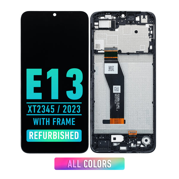 Motorola Moto E13 (XT2345 / 2023) LCD Screen Assembly Replacement With Frame (Refurbished) (All Colors)