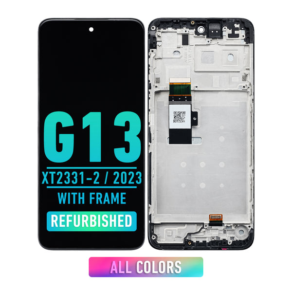 Motorola Moto G13 (XT2331-2 / 2023) LCD Screen Assembly Replacement With Frame (Refurbished) (All Colors)