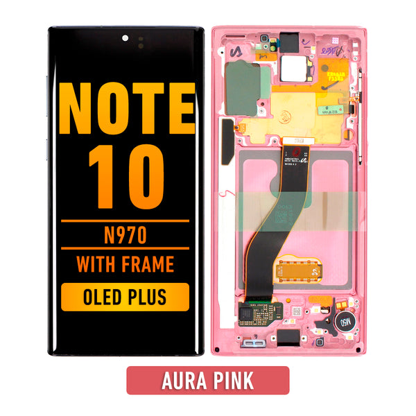 Samsung Galaxy Note 10 OLED Screen Assembly Replacement With Frame (OLED PLUS) (Aura Pink)