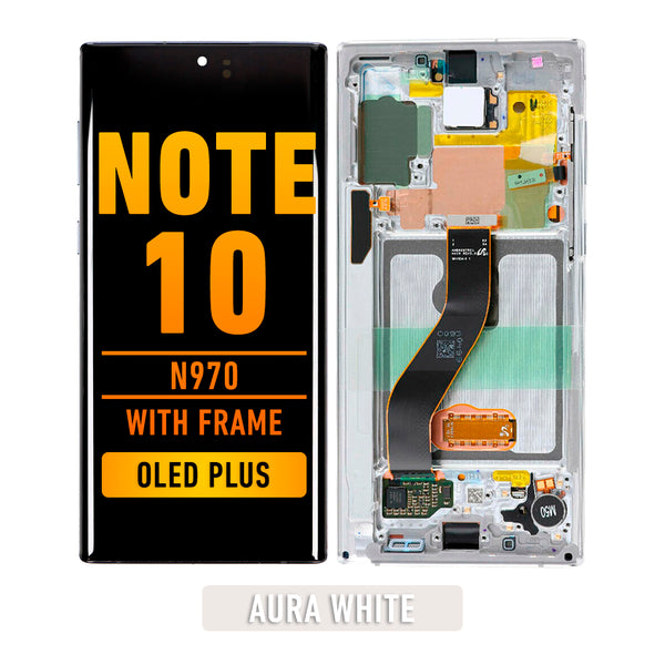 Samsung Galaxy Note 10 OLED Screen Assembly Replacement With Frame (OLED PLUS) (Aura White)