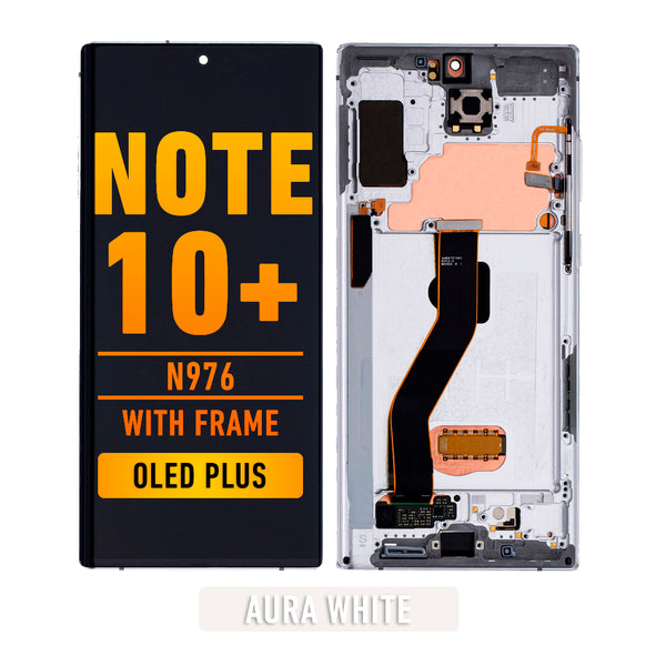 Samsung Galaxy Note 10 Plus OLED Screen Assembly Replacement With Frame (OLED PLUS) (Aura White)