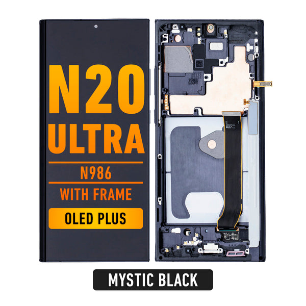 Samsung Galaxy Note 20 Ultra 5G OLED Screen Assembly Replacement With Frame (OLED PLUS) (Mystic Black)