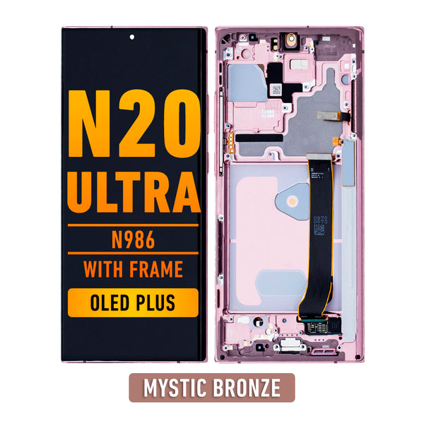 Samsung Galaxy Note 20 Ultra 5G OLED Screen Assembly Replacement With Frame (OLED PLUS) (Mystic Bronze)