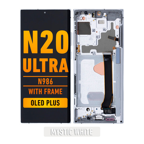 Samsung Galaxy Note 20 Ultra 5G OLED Screen Assembly Replacement With Frame (OLED PLUS) (Mystic White)