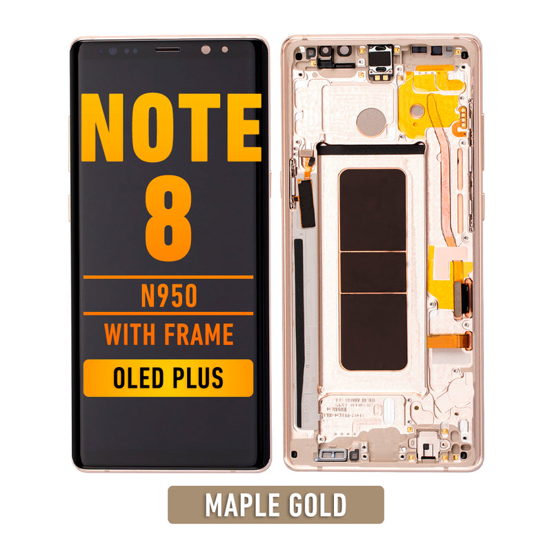 Samsung Galaxy Note 8 OLED Screen Assembly Replacement With Frame (OLED PLUS) (Maple Gold)