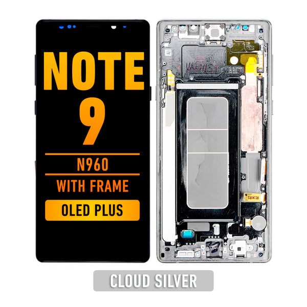 Samsung Galaxy Note 9 OLED Screen Assembly Replacement With Frame (OLED PLUS) (Cloud Silver)