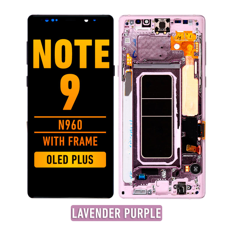 Samsung Galaxy Note 9 OLED Screen Assembly Replacement With Frame (OLED PLUS) (Lavender Purple)