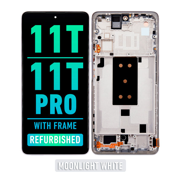 Xiaomi 11T / 11T Pro OLED Screen Assembly Replacement With Frame (Refurbished) (Moonlight White)