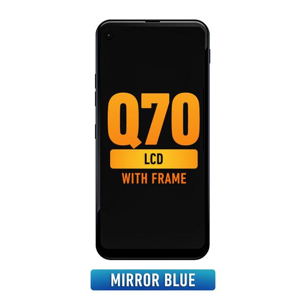 LG Q70 LCD Screen Assembly Replacement With Frame (Mirror Blue)