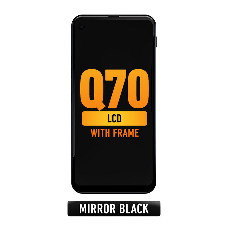 LG Q70 LCD Screen Assembly Replacement With Frame (Mirror Black)