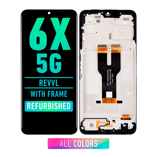 T-Mobile Revvl 6x 5G LCD Screen Assembly Replacement With Frame (Refurbished) (All Colors)