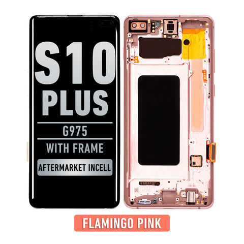 Samsung Galaxy S10 Plus LCD Screen Assembly Replacement With Frame (WITHOUT FINGER PRINT SENSOR)  (Aftermarket Incell) (Flamingo Pink)