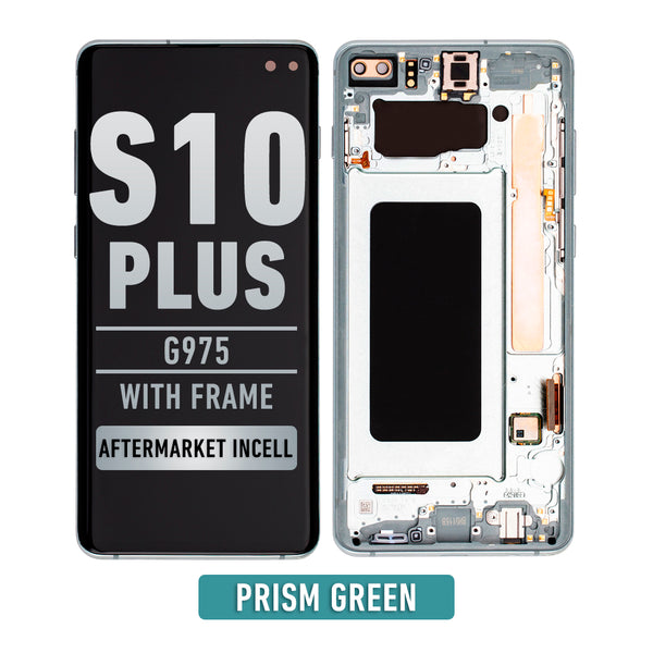 Samsung Galaxy S10 Plus LCD Screen Assembly Replacement With Frame (WITHOUT FINGER PRINT SENSOR)  (Aftermarket Incell) (Prism Green)